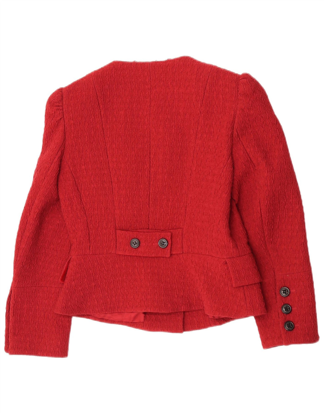 Karen Millen Chaqueta tipo blazer corta para mujer UK 12 Mediana Borgoña Poliamida