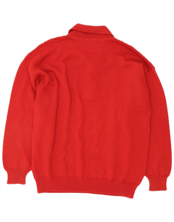 Il Granchio Hombre Polo Cuello Jersey Jersey Grande Lana Roja