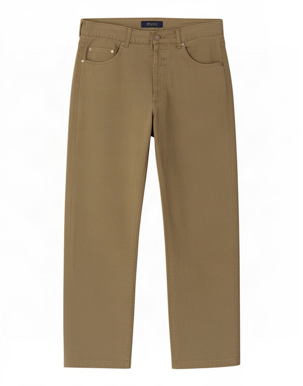 Zara Mens Pantalones Casuales Rectos EU 44 Large W34 L29 Algodón Caqui