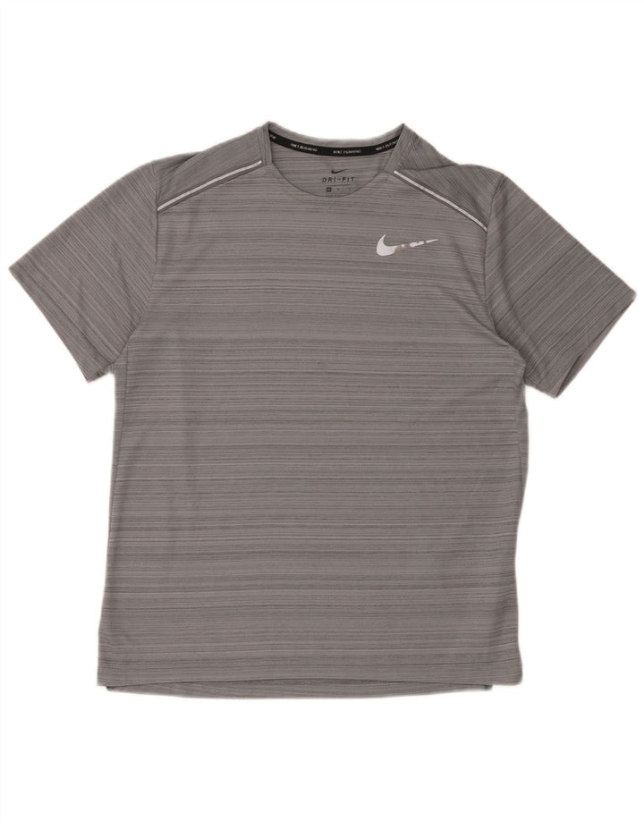 Camiseta Nike Dri Fit para hombre Top poliéster a rayas gris medio