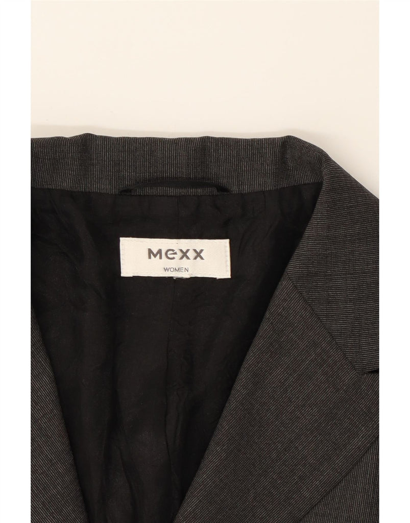 MEXX Womens Longline 3 Button Blazer Jacket UK 14 Medium Grey Polyester Vintage Mexx and Second-Hand Mexx from Messina Hembry 