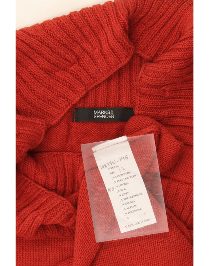Marks & Spencer - Jersey corto con cuello barco para mujer, talla 40, color rojo medio