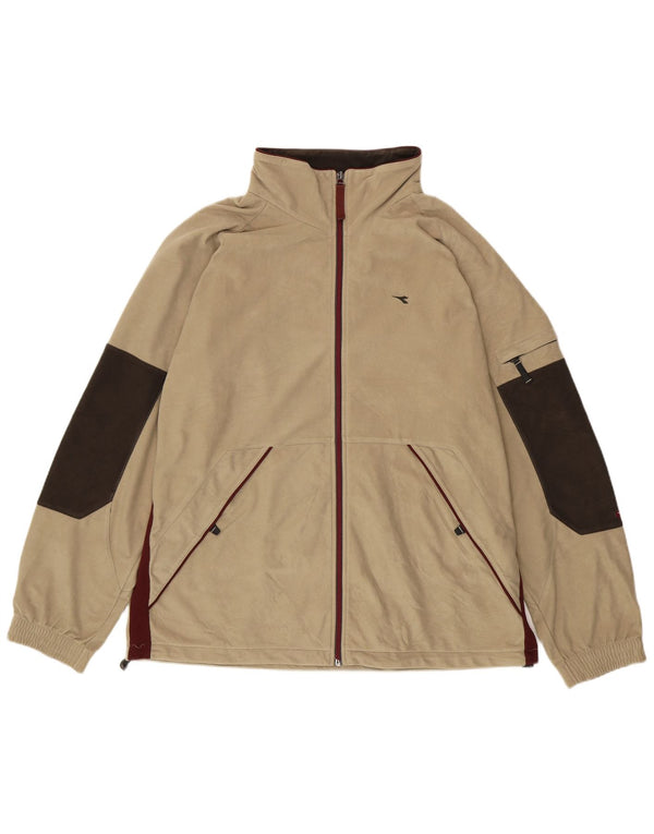 Diadora Chaqueta de chándal de terciopelo para hombre, talla 48, 2XL, color beige