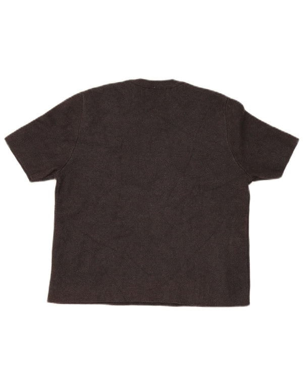 Zara Jersey de manga corta con cuello redondo para mujer, talla 40, color marrón medio