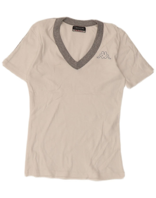 Kappa Camiseta para Mujer Top UK 8 Small White Colorblock