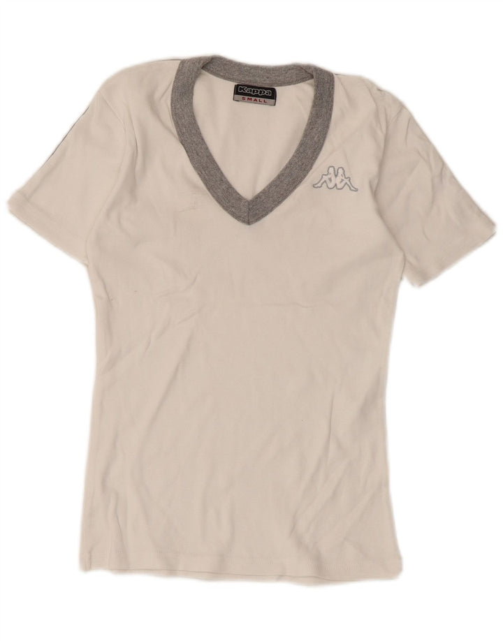 Kappa Camiseta para Mujer Top UK 8 Small White Colorblock