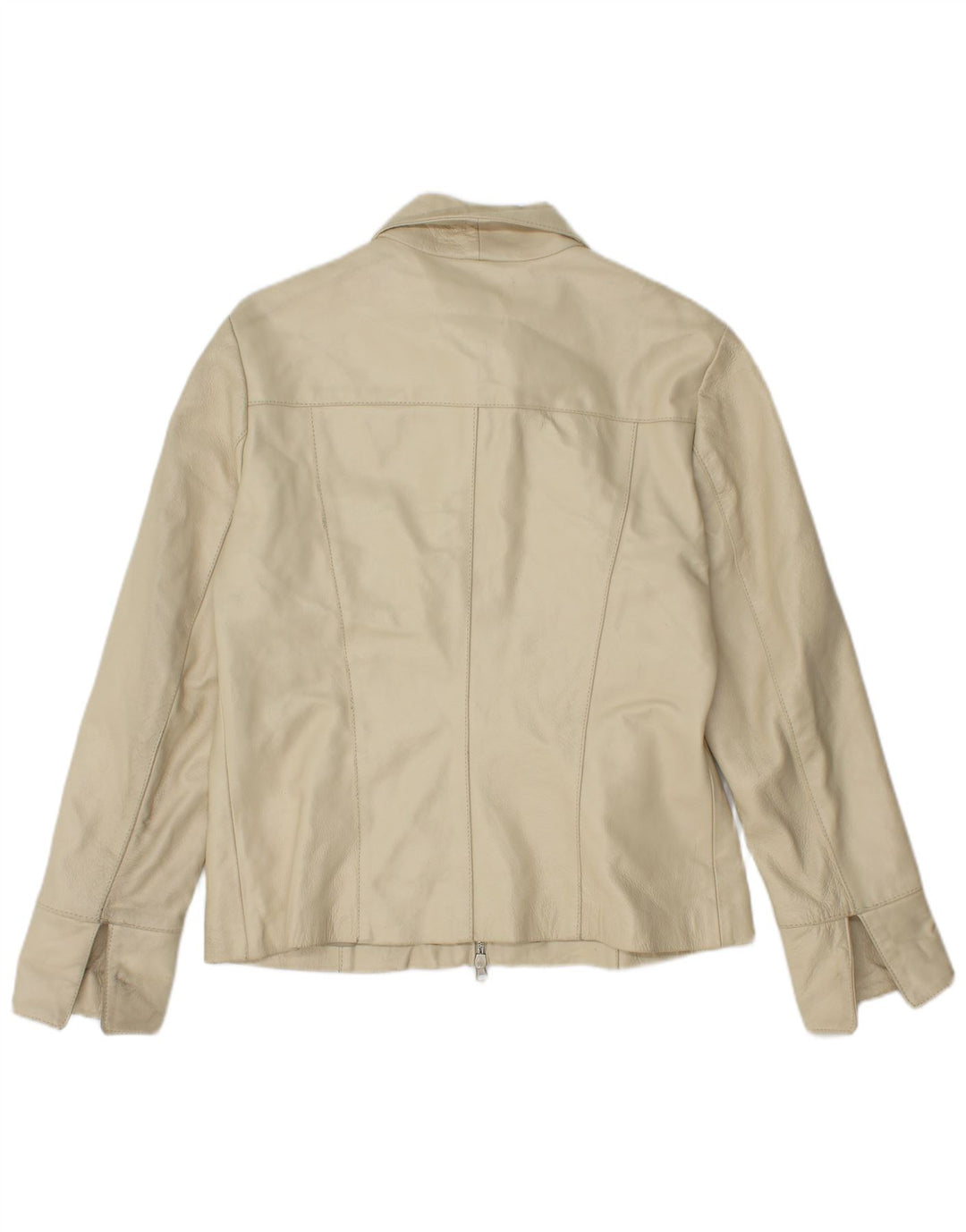 Chaqueta de cuero vintage para mujer IT 48 XL Cuero beige