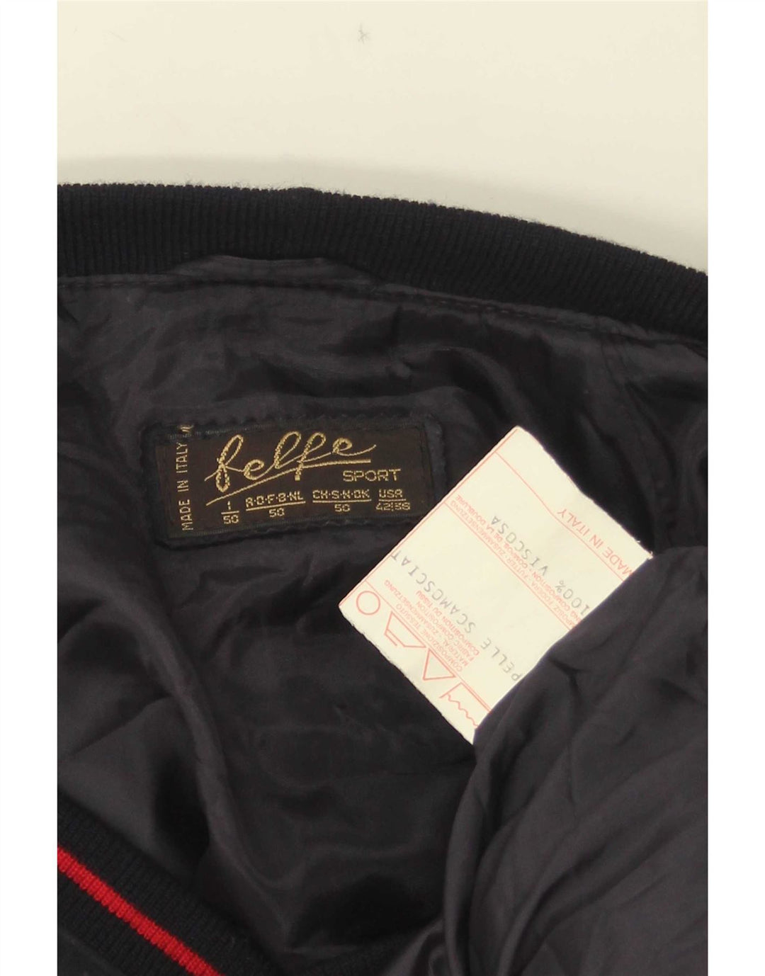 Belfe - Chaqueta bomber de ante para hombre IT 50 grande de cuero azul marino