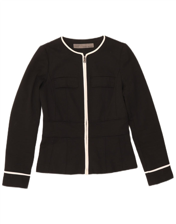 ZARA Chaqueta Blazer Mujer UK 10 Small Negro