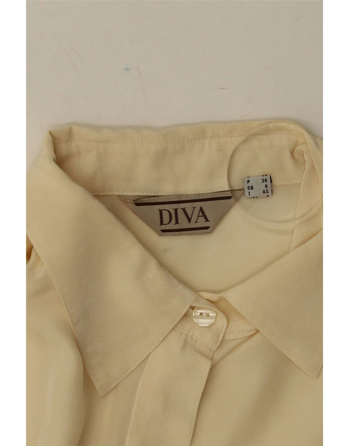 DIVA Womens Oversized Shirt Blouse UK 8 Small Yellow Vintage Diva and Second-Hand Diva from Messina Hembry 