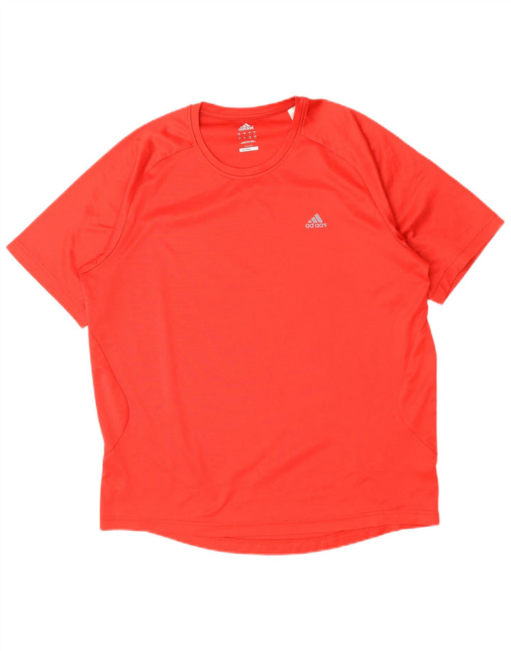 ADIDAS Mens Climalite Camiseta Top Grande Rojo