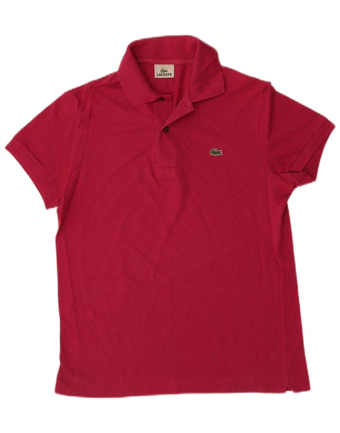LACOSTE Polo para hombre talla 3 pequeño algodón rosa