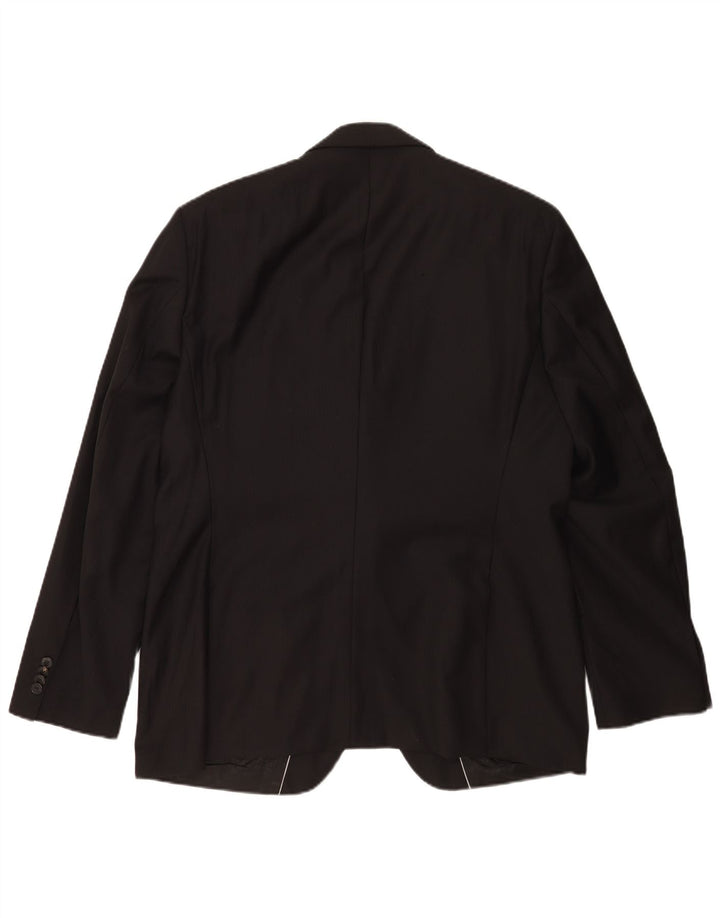 Hugo Boss Chaqueta tipo blazer de 2 botones para hombre EU 56 3XL Lana virgen a rayas negras