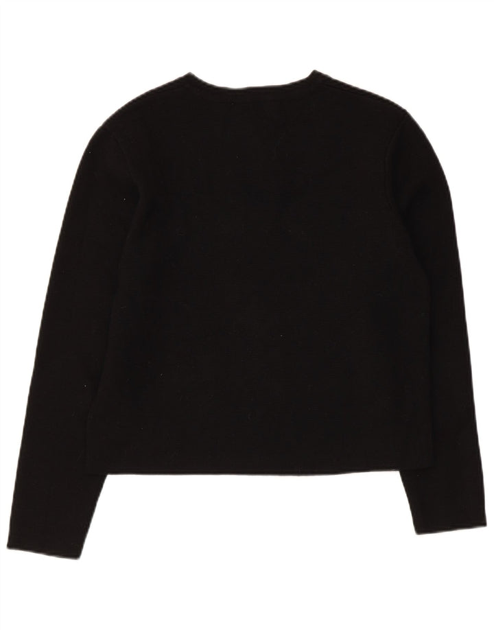 Zara - Cárdigan corto para mujer, talla 40, viscosa negra mediana