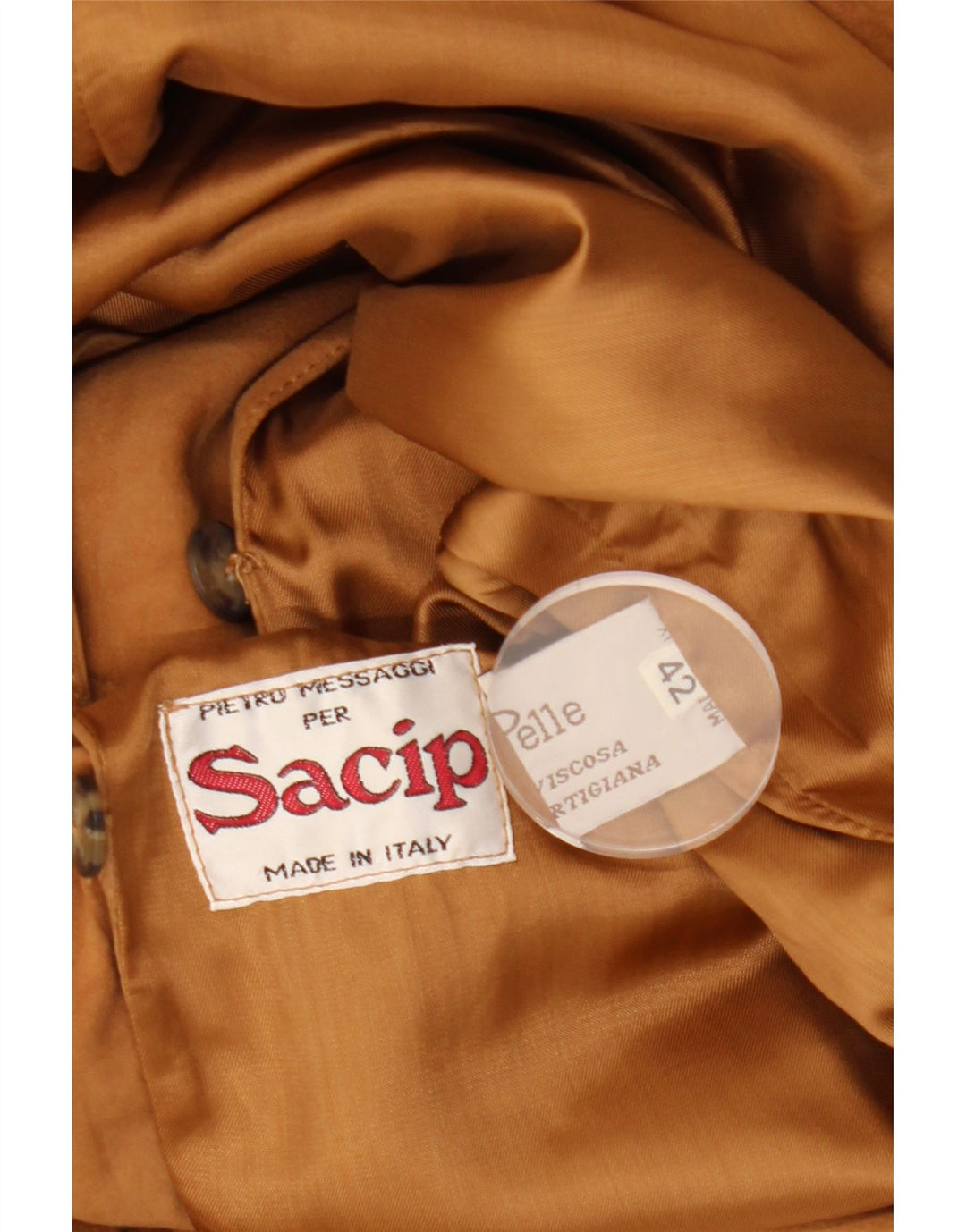 VINTAGE Chaqueta de ante para mujer IT 42 Cuero beige medio