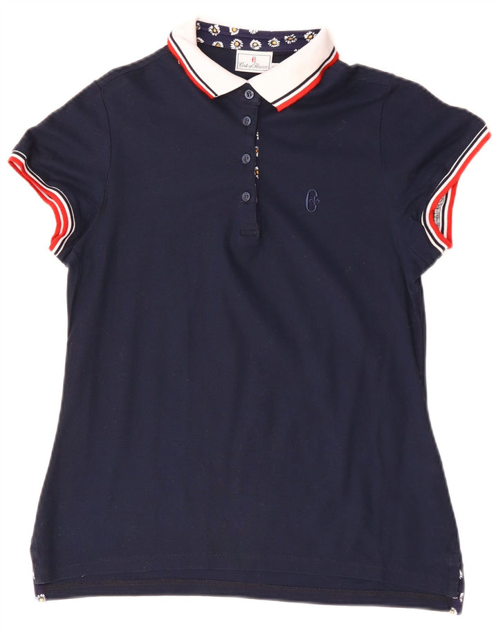 Conte of Florence Polo para mujer UK 12 Medium Azul marino Algodón