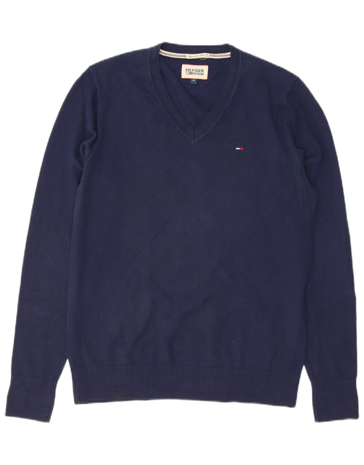 TOMMY HILFIGER Jersey con cuello en V para hombre Algodón azul marino medio