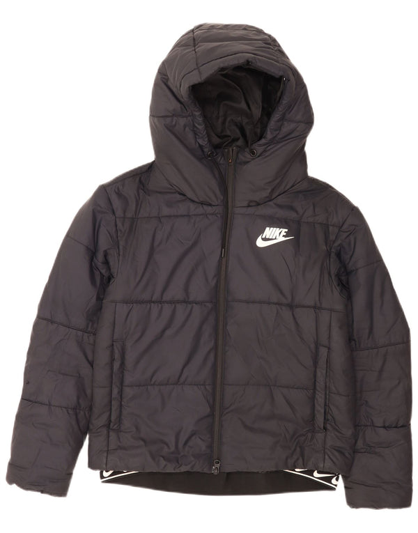 Nike - Chaqueta acolchada con capucha para mujer, talla S, poliéster negro