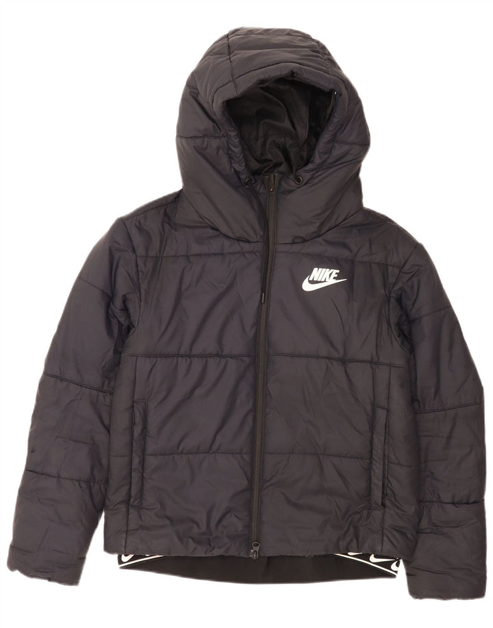 Nike - Chaqueta acolchada con capucha para mujer, talla S, poliéster negro