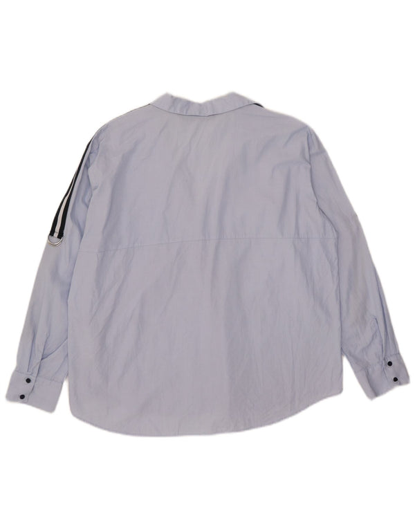 Zara Mujer Camisa Extragrande UK 6 XS Algodón Azul