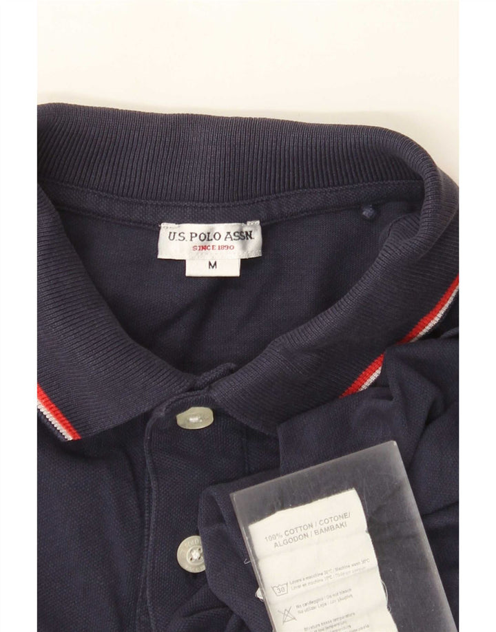 Asociación de Polo de EE. UU. Camisa Hombre Mediana Azul Marino Rayas Algodón