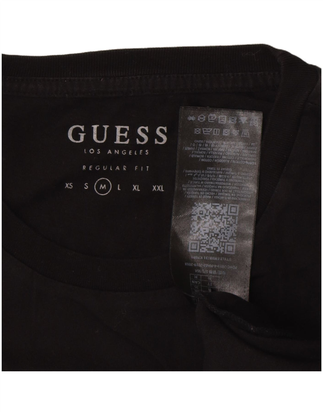 Guess Camiseta gráfica para hombre Top mediano de algodón negro