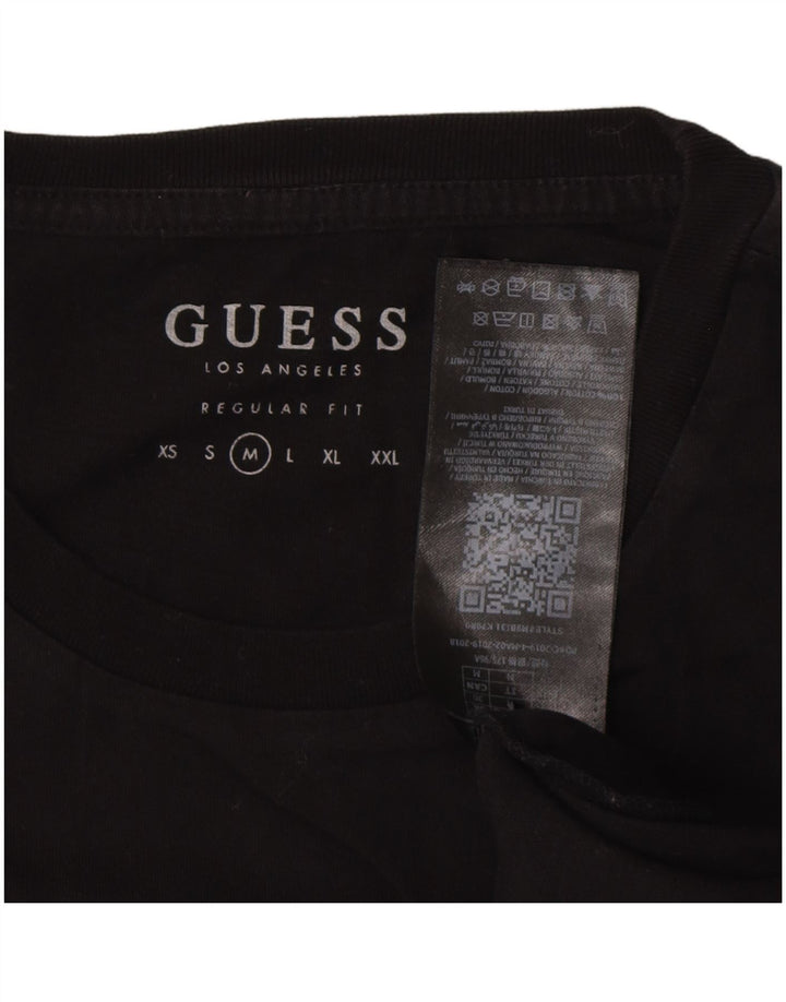 Guess Camiseta gráfica para hombre Top mediano de algodón negro