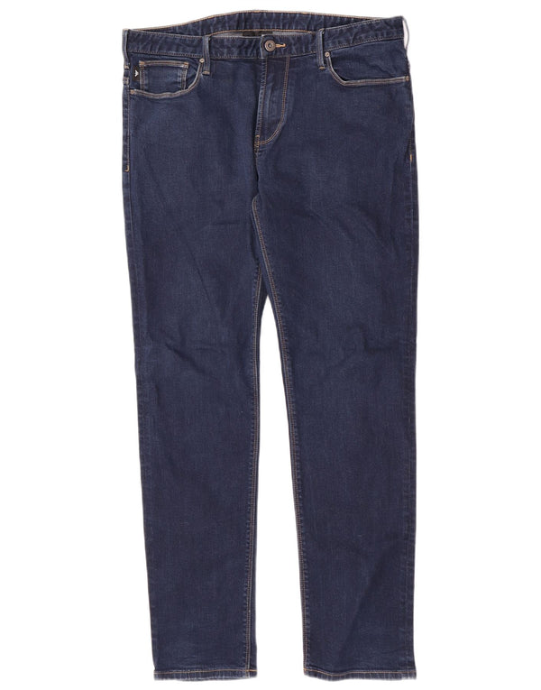 Emporio Armani Vaqueros rectos ajustados para hombre W34 L30 Algodón azul marino
