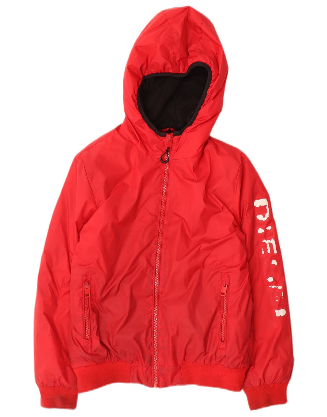 Diesel Chaqueta bomber con capucha y gráfico para niños 9-10 años Nylon rojo