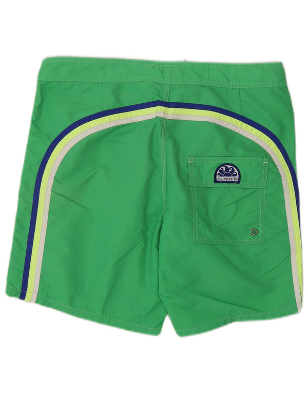 Sundek Mens Swimming Shorts Medium  Green Colourblock Nylon