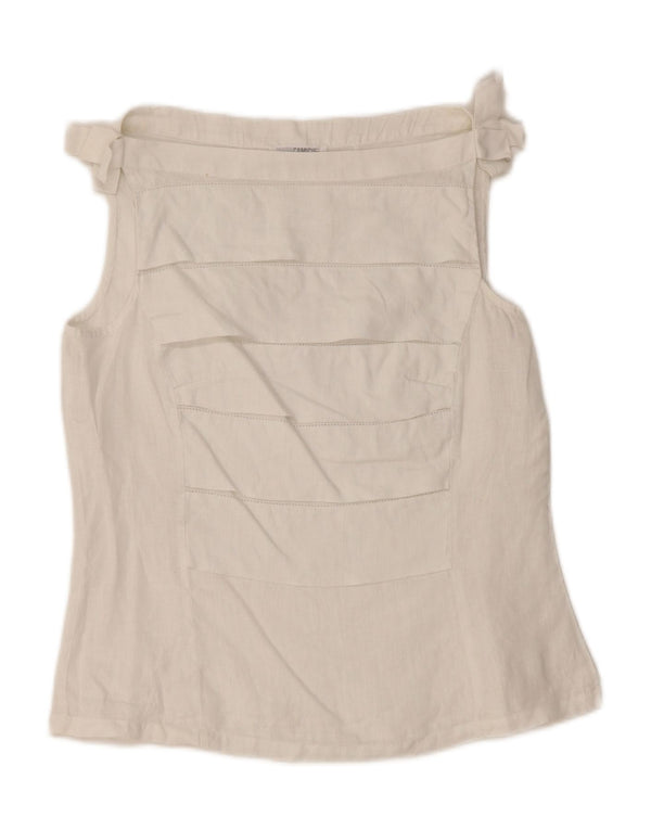 NARACAMICIE Blusa sin mangas para mujer UK 8 Small White