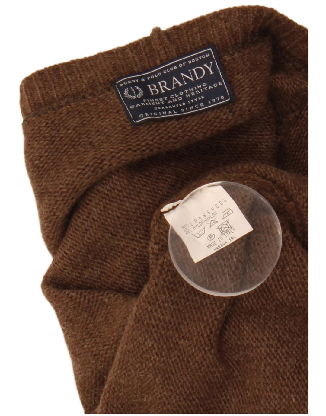 VINTAGE Mujer Crop Cardigan Suéter Reino Unido 14 Lana de cordero marrón medio