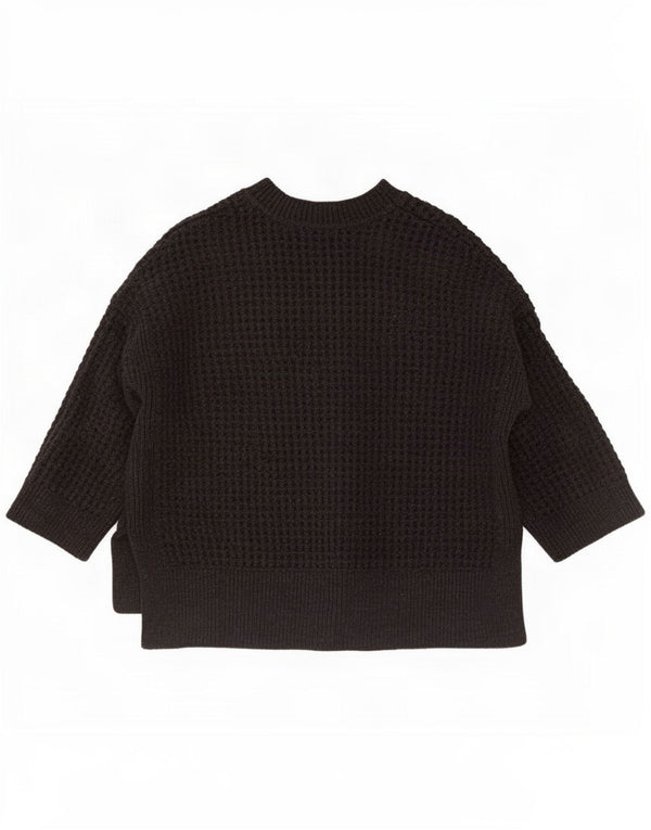 All Saints Womens Crew Neck Jumper Sweater UK 14 Medium Black Cotton