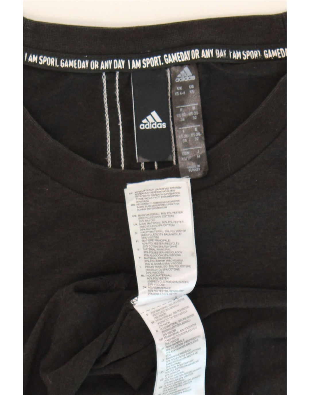 Adidas Camiseta extragrande para mujer UK 4/6 XS Gris Poliéster