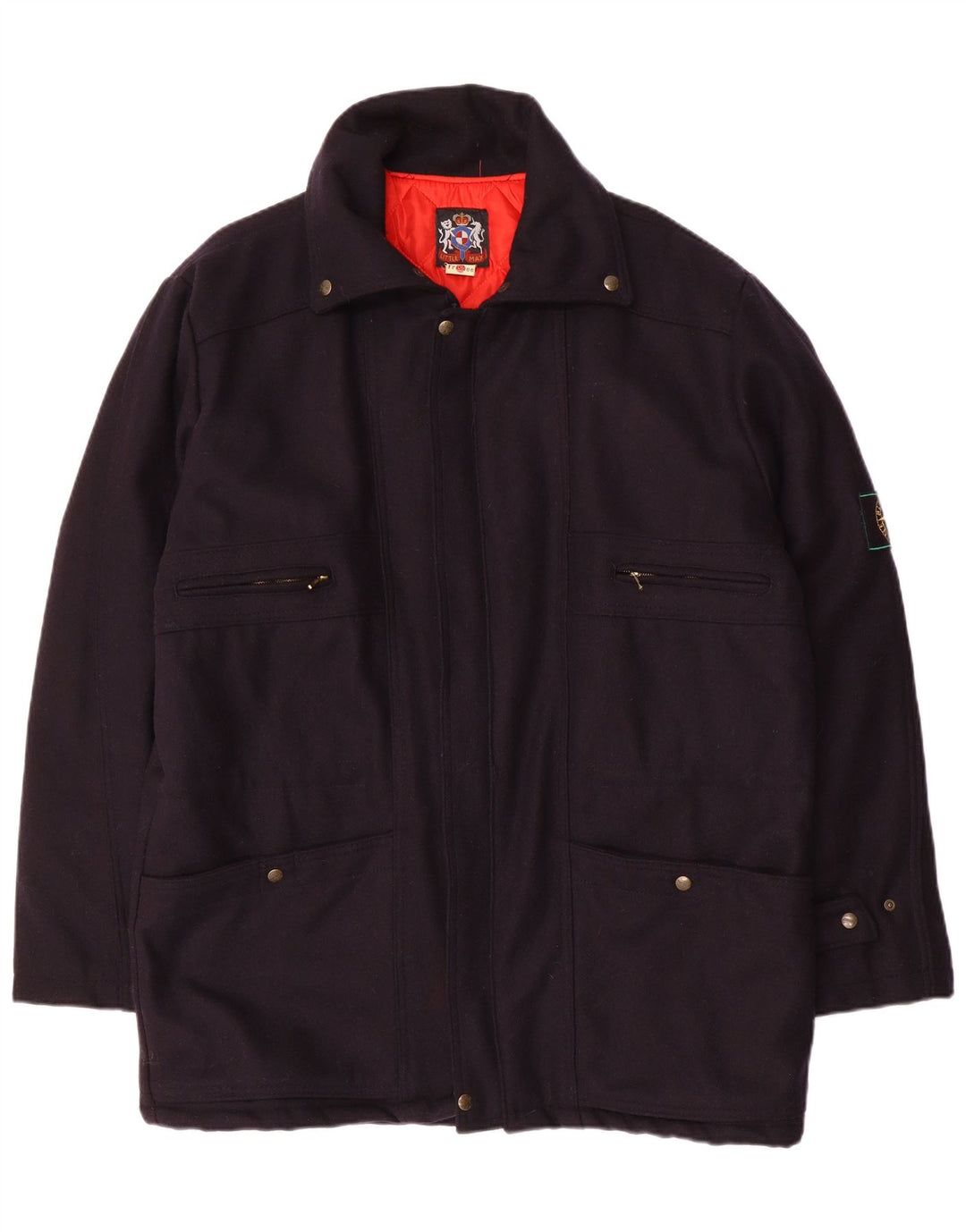 VINTAGE Abrigo cortavientos para hombre IT 56 3XL Azul marino