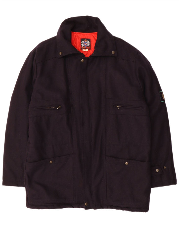 VINTAGE Abrigo cortavientos para hombre IT 56 3XL Azul marino