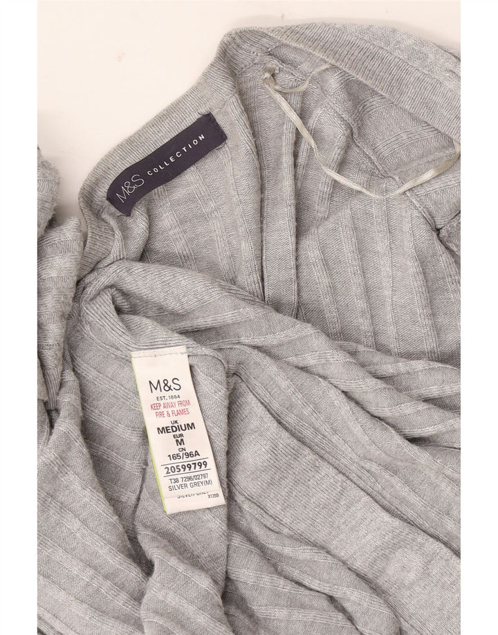Marks & Spencer Suéter tipo cárdigan largo para mujer UK 44 Gris medio