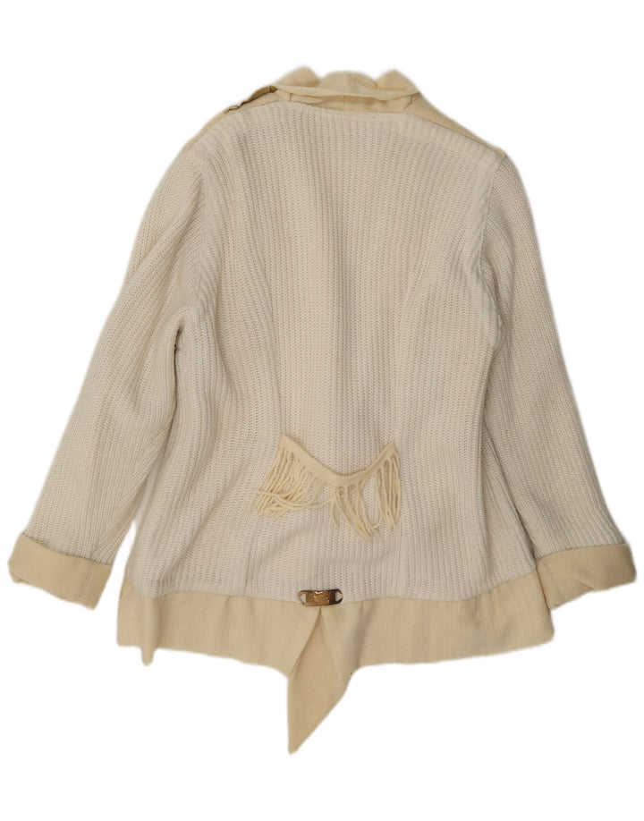 Outrage Chaqueta tipo blazer de punto de esquí para mujer Reino Unido 44 Mediano Blanco roto Colorblock