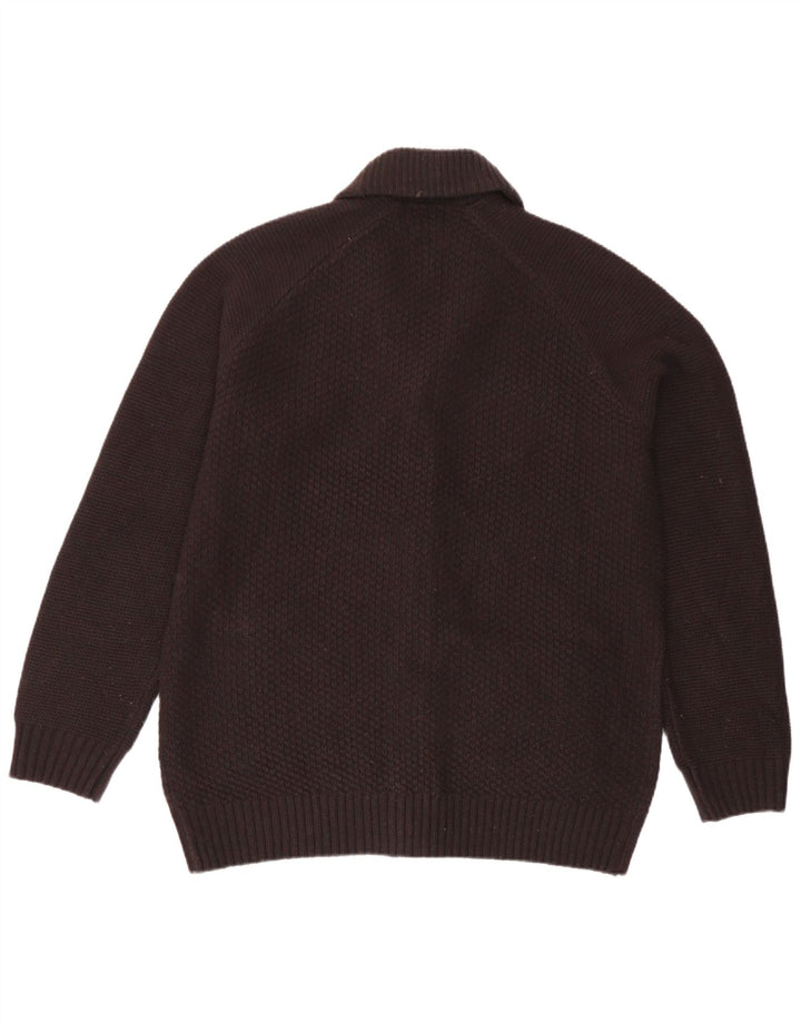 Marks & Spencer Suéter tipo cárdigan para hombre, tamaño grande, acrílico marrón