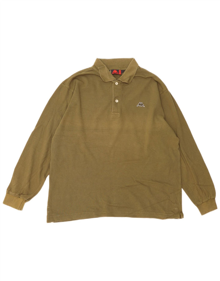 Kappa Polo De Manga Larga De Algodón Caqui Mediano Hombre