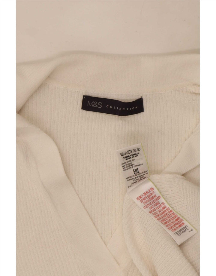 Marks & Spencer Polo para mujer UK 10 Small Viscosa blanca