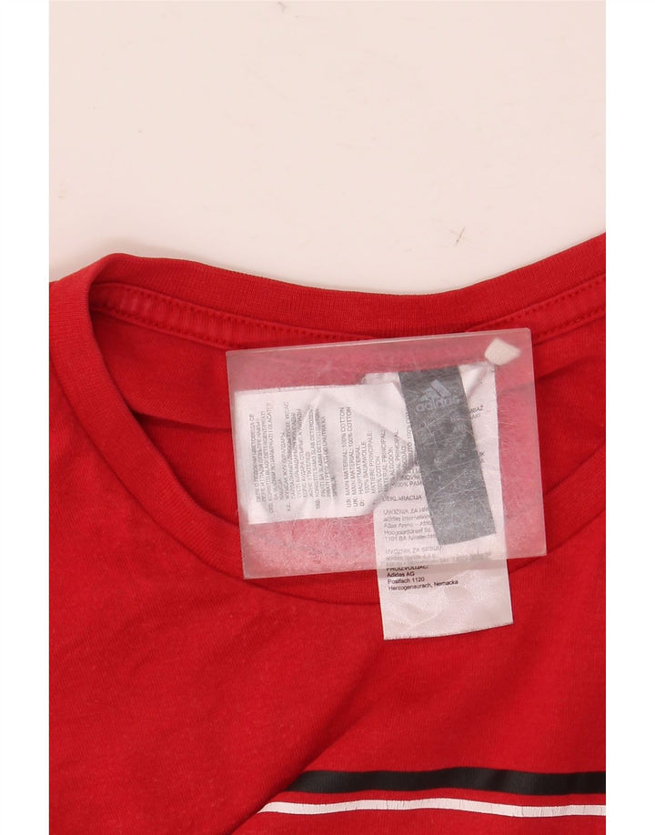 Adidas - Camiseta gráfica para hombre, color rojo medio, algodón