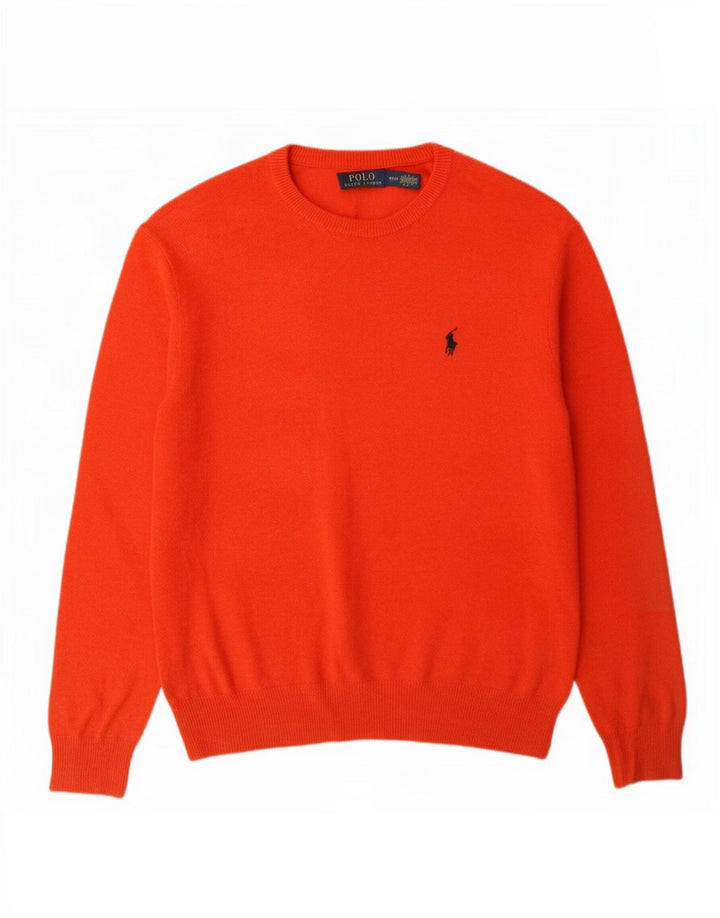 Polo Ralph Lauren Jersey De Cuello Redondo Para Hombre De Lana Naranja Mediana