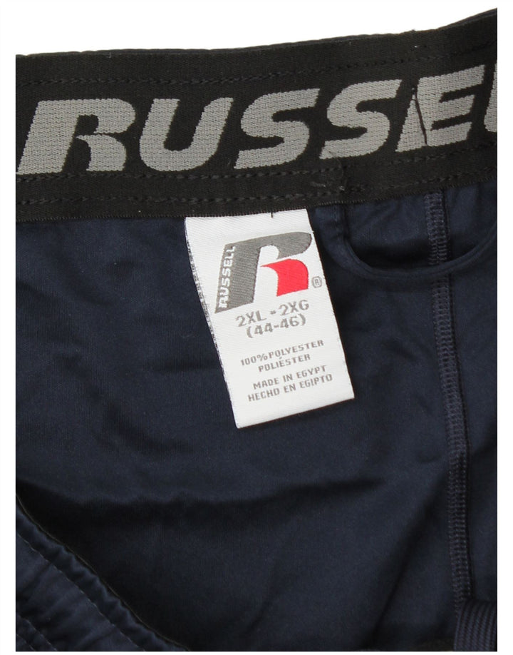 RUSSELL ATHLETIC Pantalones cortos deportivos Dri-Power para hombre 2XL Poliéster azul marino
