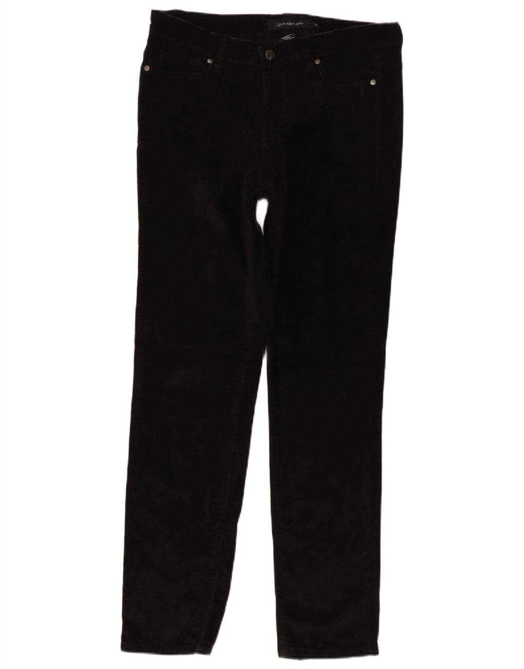 Calvin Klein Pantalones de pana delgados para mujer US 10 Medium W32 L30 Negro
