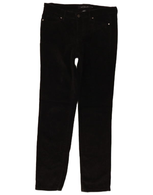 Calvin Klein Pantalones de pana delgados para mujer US 10 Medium W32 L30 Negro