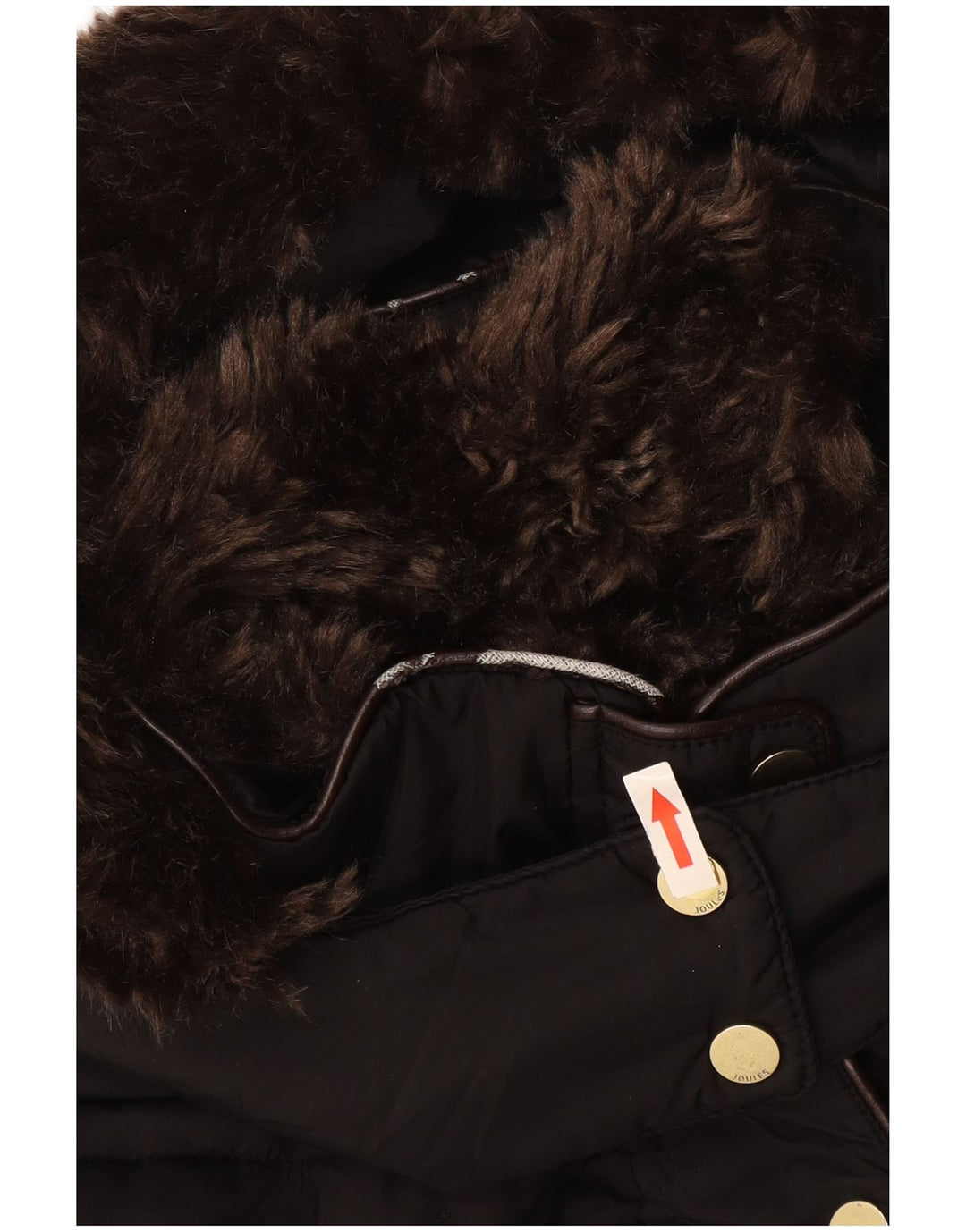 JOULES Abrigo acolchado con capucha para mujer UK 10 Small Poliéster negro