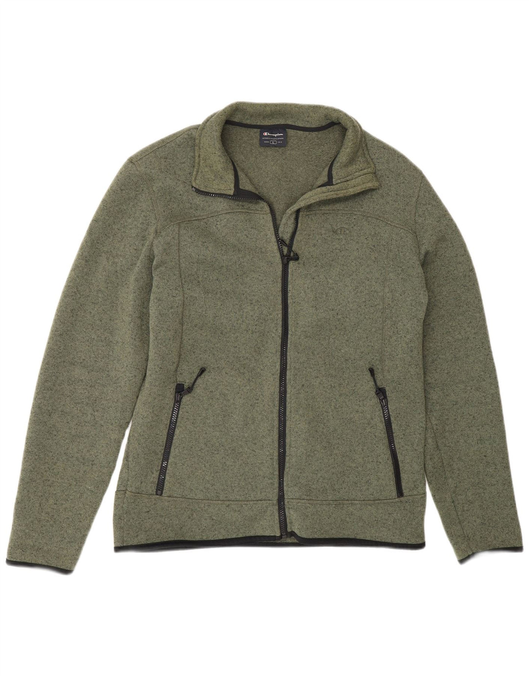 Champion Chaqueta de chándal para hombre, poliéster moteado de color caqui grande