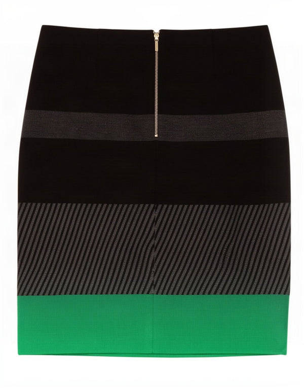 Hugo Boss Falda lápiz de cintura baja para mujer UK 6 XS W28 Rayas multicolores
