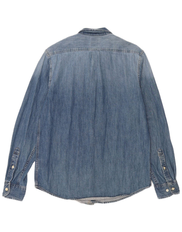 LEE Camisa vaquera con lavado ácido para hombre Algodón azul medio